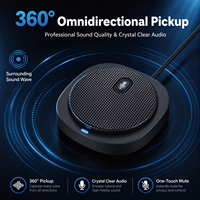 Microphone à condensateur USB CMTECK M6, microphone d'enregistrement pour conférence sur ordinateur, microphone à prise de son à 360 degrés pour ordinateur portable, ordinateur de bureau