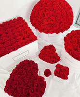 Vente en gros de boîtes à fleurs roses éternelles Real Touch Coffrets cadeaux maman pour les fleurs de la Saint-Valentin Thanksgiving, fête des mères