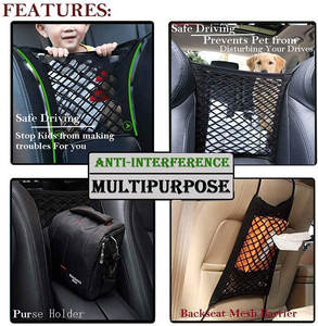 ऑटो सुरक्षा जाल के साथ पालतू बैरियर कुत्ते कार नेट बैरियर, कार के लिए सार्वभौमिक भंडारण बैग, कारों के लिए सार्वभौमिक - Product Image 3