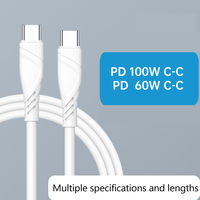 Câble de données USB 5A PD 100 watts en gros, disponible en longueurs de 1/1,5/2 mètres, câble USB-C à charge rapide