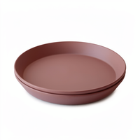 Assiettes Modernes pour Enfants |   Ensemble de vaisselle 2 |   Silicone réutilisable sans BPA |   Motif uni |   Compatible lave-vaisselle et micro-ondes |   Fabriqué