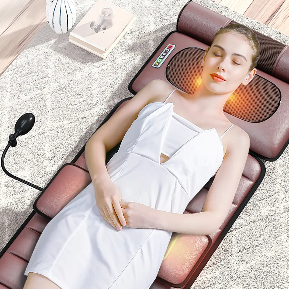 2024Detachable folding storage massage cushion compress multi-functional intelligent electric vibrating bed massage mattress