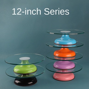 Bánh trang trí nguồn cung cấp bánh ngọt cupcake hiển thị bảng quay xoay xoay Tấm nướng kính bàn xoay - Product Image 6