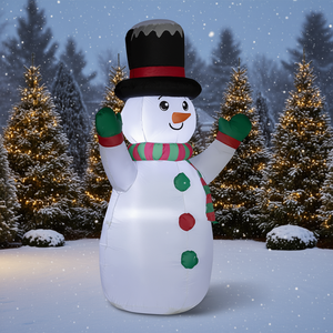 Pupazzo di neve gonfiabile da 6 piedi per decorazioni natalizie da esterno con luci a LED per feste in giardino, prato, interni ed esterni - Product Image 2