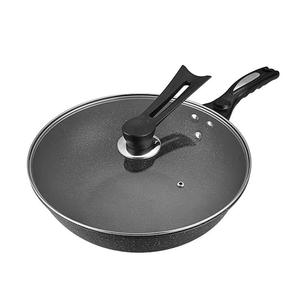 Wok coréen en pierre Maifan 30 cm, antiadhésif, fond plat, pour cuisinière à gaz, ustensile de cuisine domestique, cadeau, batterie de cuisine - Product Image 5