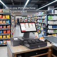 Sistema POS Comercial con Pantalla Táctil Dual, WiFi, Caja Registradora, Todo en Uno, para Tiendas de Ropa y Restaurantes