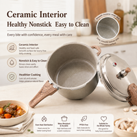 Casserole à pression avec poignée en bois, en acier inoxydable durable, avec poignée en bois anti-brûlure, conception de libération de pression sécurisée