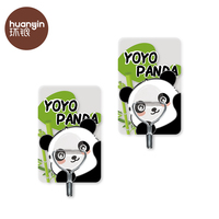 Lindo Panda decorativo montaje en pared adhesivo animal llavero ganchos