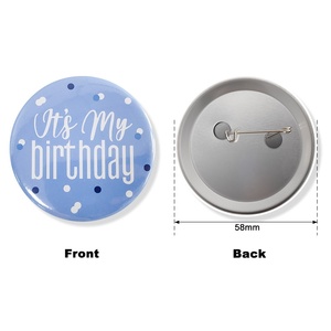 เข็มกลัดโลหะพิมพ์ลายโลโก้แบบกำหนดเอง ขนาด 58 มม. สำหรับงานโปรโมทโรงงาน OEM ฉลองวันเกิดครบรอบ 1 ปี  สำหรับกิจกรรมกลางแจ้ง - Product Image 5