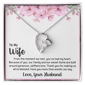 Collier avec pendentif en forme de cœur en cuivre pour ma femme, avec carte personnalisée avec texte - Cadeau romantique classique de la part de mon mari - Product Image 4