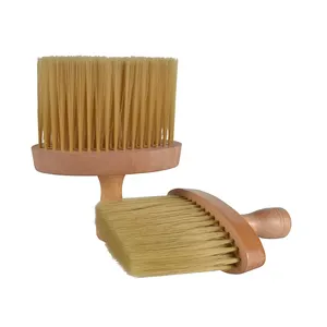 Professional Soft Bristles Salon Home Use Hair Sweep Neck Duster Brush With Wooden Handle