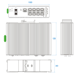 Công nghiệp cấp 8-cổng PoE + Gigabit chuyển đổi mạng 2x1G SFP DC 48V ~ 56V Din-Rail Lớp 2 quản lý <span class=keywords><strong>ethernet</strong></span> PoE chuyển đổi - Product Image 5
