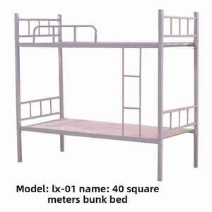 Cama litera metálica moderna minimalista, literas superiores e inferiores, construcción <span class=keywords><strong>de</strong></span> dos pisos, dormitorio <span class=keywords><strong>de</strong></span> obra, apartamento estudiantil, cama doble. - Product Image 3