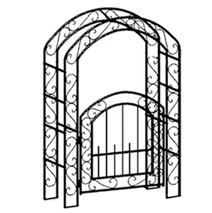Arcos de madera para jardín, arco de acero negro, único, Vintage, económico, proveedor de China