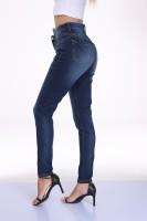 Jeans skinny en denim stretch pour femmes, lavage à l'acide, lavage à la machine, pantalon à effet vieilli pour femmes