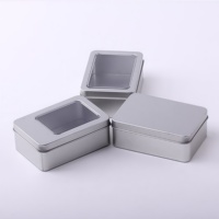 Mini boîte rectangulaire en fer blanc givré, écologique et recyclable, pour rangement de bijoux, produits de beauté, bonbons, pièces de monnaie, pilules, bougies et artisanat