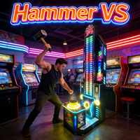 LEON Hammer VS Machine d'arcade de boxe à monnayeur en acier inoxydable - Jeu anglais captivant pour centres de divertissement