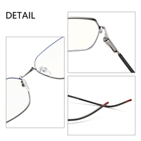 Nouvelles lunettes optiques anti-lumière bleue en gros, monture en acier inoxydable noir canon de fusil élégante, verres AC, marque privée