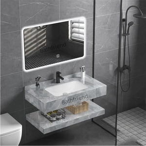 Armoire de salle de bain avec lumière <span class=keywords><strong>led</strong></span> armoire murale en <span class=keywords><strong>dalle</strong></span> de roche bassin en pierre - Product Image 5