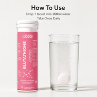 Comprimés effervescents de glutathion liposomal avec collagène et vitamine C, saveur fraise, complément alimentaire OEM ODM