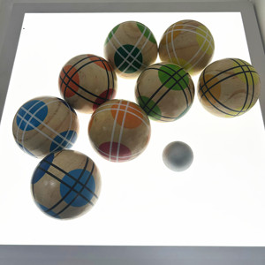 Juego de bochas de madera dura con <span class=keywords><strong>8</strong></span> bolas de madera y 1 Pallino plateado y 1 bolsa de transporte para niños Juego de fiesta al aire libre Juego de patio familiar - Product Image 4