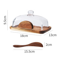 Boîte à beurre en bois avec lame en acier inoxydable pour plateau de rangement Dim Sum et outils de cuisson