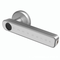 Serrure de porte intelligente WiFi en alliage d'aluminium, silencieuse, numérique, avec empreinte digitale, poignée en bois, option de stockage de données sur le cloud pour bureau, en alliage de zinc