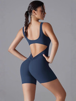Combinaison de yoga pour femmes, dos en V et fesses galbées, sexy, une pièce, short moulant, combinaison de yoga