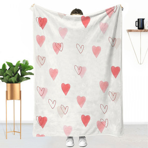 Manta de <span class=keywords><strong>aire</strong></span> acondicionado Día de San Valentín <span class=keywords><strong>Amor</strong></span> Manta de franela Impresión digital Siesta Sofá cama Manta suave - Product Image 3