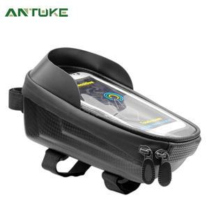Sac avant de vélo avec poche pour téléphone, 1,5 L, étanche, noir, rangement sur barre transversale, pour cyclisme et utilisation en extérieur - Product Image 2