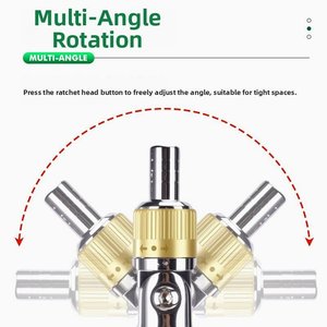 1/4 Inch Ratchet Handle Bit Screwdriver Foldable Hex <b>Key</b> <b>Star</b> Head Screwdriver <b>Set</b> for Household Repair - Product Image 4