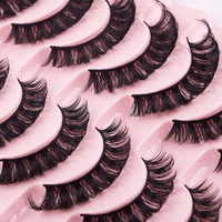 20 paires de faux cils 3D naturels en vison synthétique, cils épais faits à la main, cils en bande complète pour le maquillage quotidien