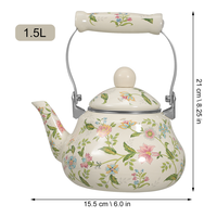 Bouilloire rétro en métal émaillé en forme de poire avec infuseur, pour thé et café, compatible cuisinière, avec poignée pour usage domestique quotidien, accessoire pour pot à eau