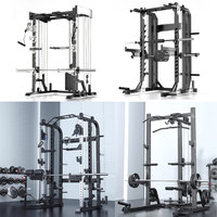 Matériel de musculation multifonctionnel commercial pour la maison : Accessoires de salle de sport, Crossover à câbles, Smith Machine, Power Rack
