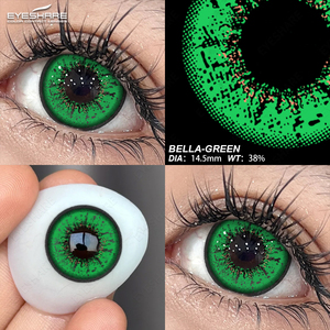 Lentilles de contact colorées vertes effrayantes Eyeshare 14,5 mm, 2 pièces, lentilles cosmétiques pour Halloween et cosplay - Product Image 5