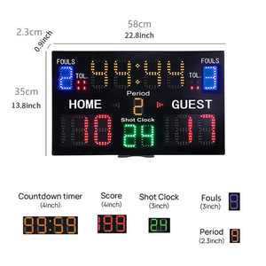YIZHI portatile Wireless telecomando e Console LED punteggio digitale segnapunti <span class=keywords><strong>tabellone</strong></span> elettronico basket - Product Image 3