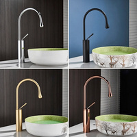 Robinet de lavabo créatif pour salle de bain, mitigeur de comptoir avec eau chaude et froide
