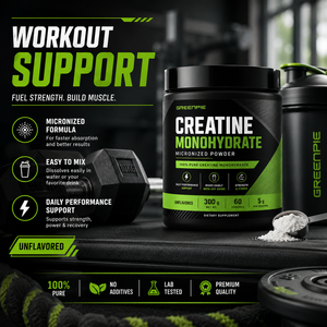 Greenpie Créatine Monohydrate <span class=keywords><strong>Poudre</strong></span> Soutient la Croissance Musculaire et la Force Pure Créatine Monohydrate - Product Image 4