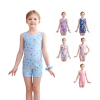 Justaucorps de gymnastique à pois colorés XY029 pour filles, sans manches, imprimé, une pièce, pour la pratique, tenue de danse