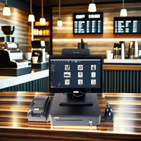 Système Windows POS 14 pouces i3 i5 Win10 écran tactile caisse enregistreuse avec imprimante thermique Restaurant Terminal bureau POS