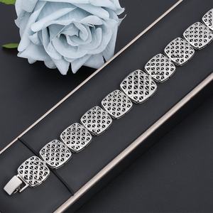 Bracelet JXX en laiton plaqué argent, style hip-hop ajouré, chaîne à maillons pour hommes, vente en gros usine - Product Image 4