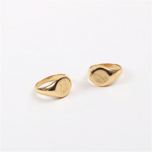 Signet <b>Ring</b> Gold Stainless Steel Plated Engraved Body Rose Flower Free Sample OEM ODM Service <b>Blank</b> <b>Ring</b> Custom <b>Ring</b> XR Jewelry - Product Image 3