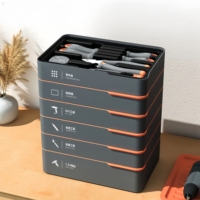 Kit d'outils essentiels à 3 couches Outils essentiels comprenant une pince, un couteau utilitaire et plus encore pour les réparations domestiques
