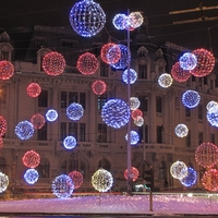 Décoration LED extérieure, globe paysager de rue, motif de Noël 3D, boules LED