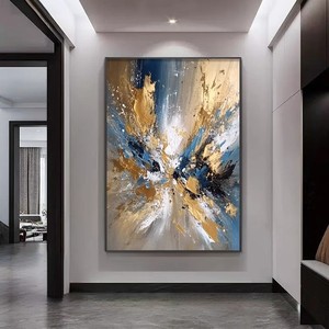 Hand Painted Oil <b>Canvas</b> Abstract Art Painting Black <b>Frame</b> Rectangle Modern Minimalist Living Room Decor Wall Art - Product Image 3