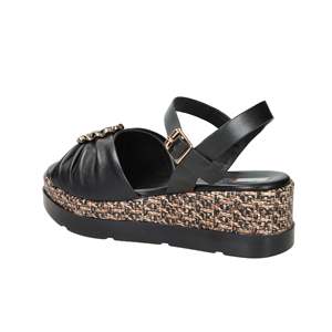 Sandalo con Zeppa Space Moda da Donna Nero 50252-E5 Stile Platform per l'Estate - Product Image 3