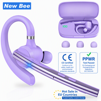 Nouveaux écouteurs Bluetooth Bee, couleur rose, écouteurs sans fil avec crochet d'oreille, mains libres, V5.1, pour téléphone portable