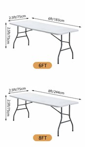Nappe de <span class=keywords><strong>table</strong></span> personnalisable en spandex vert foncé de 8 pieds, imperméable, pour mariage, buffet, banquet, événements pliants - Product Image 5
