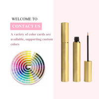 Vente en gros de boîtes d'emballage cosmétique pour mascara, marque privée brillante, bouteille à bouchon rond, rehausseur de cils, sérum, tube vide en plastique