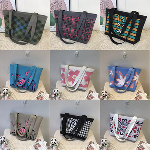 Bolso de compras Landfond nuevo, tejido, informal, con cierre abierto, dos <span class=keywords><strong>asas</strong></span>, gran capacidad, bolso de ganchillo <span class=keywords><strong>para</strong></span> mujer, poliéster - Product Image 2